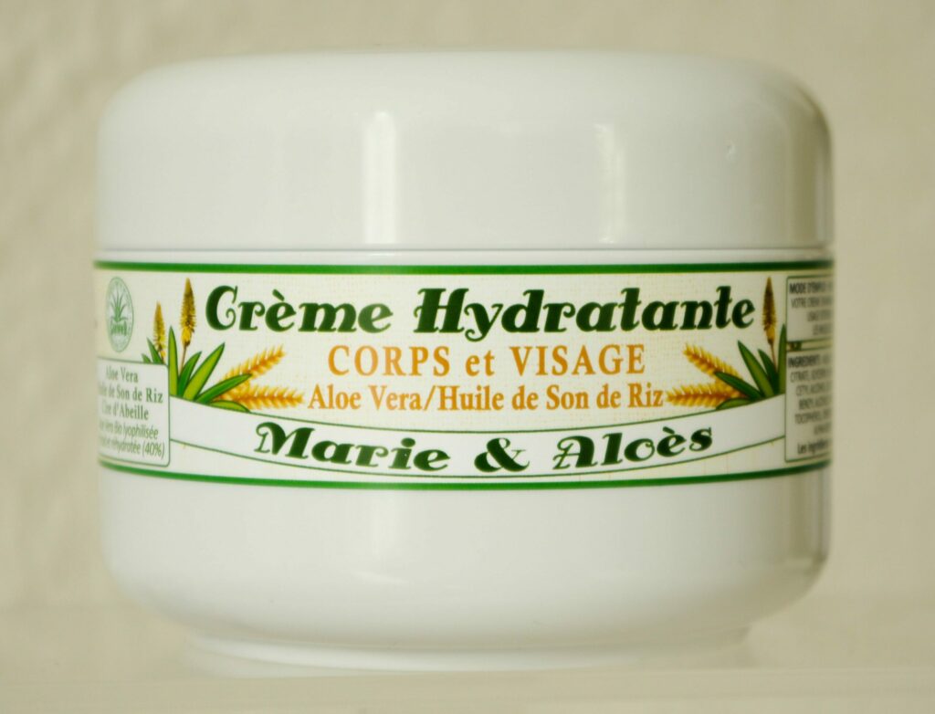 crème hydratante aloe vera et huile de son de riz